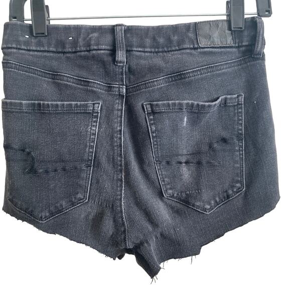 American Eagle Shorts Womens Size 8 black Stretch Cut Offs - Picture 2 of 10